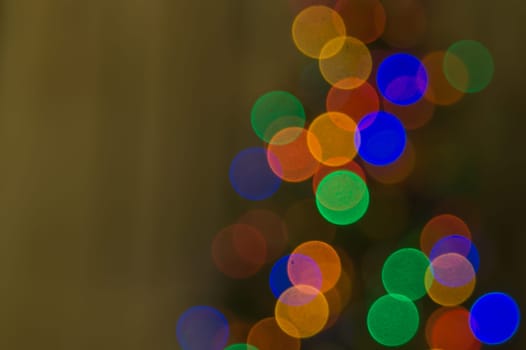 Abstract colorful bokeh defocused lights. holiday background