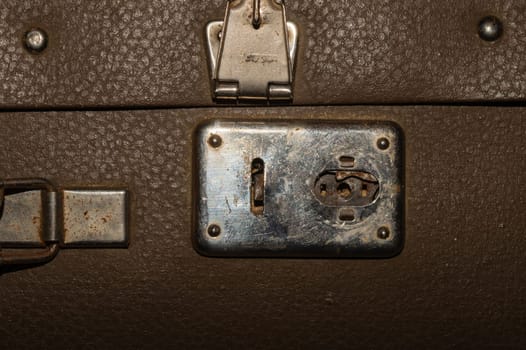Retro suitcases. old luggage. vintage baggage. retro case background