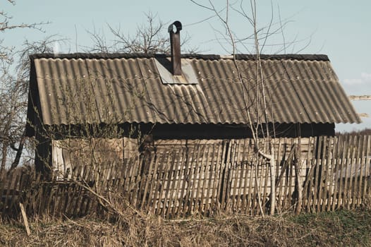 Traditional wooden house in the natural environment scene. nature landscape background