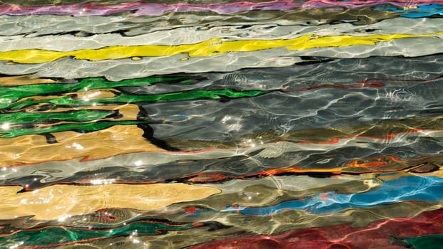 colorful pool water abstract background. colored bottom of the pool with rippled water