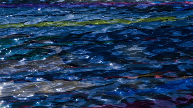colorful pool water abstract background. colored bottom of the pool with rippled water