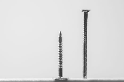 Metal nail isolated on white background