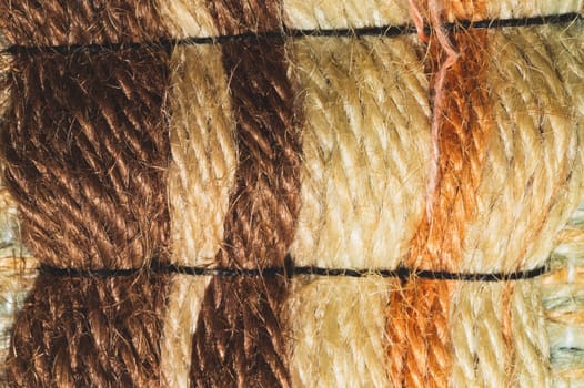 Fabric material macro texture. textile background. colorful rug. tapestry close up