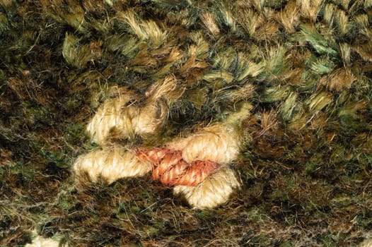Fabric material macro texture. textile background. colorful rug. tapestry close up