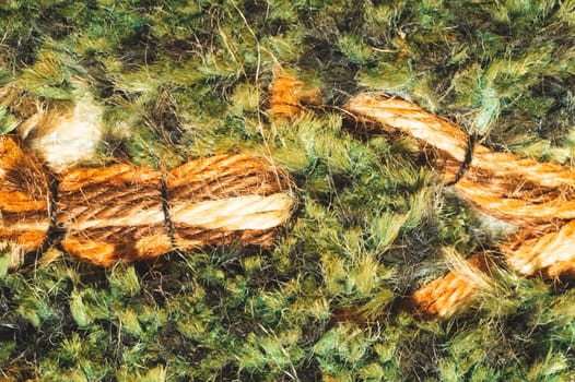 Fabric material macro texture. textile background. colorful rug. tapestry close up