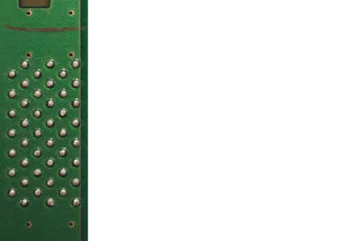 Detail of circuit on a white background with copy space