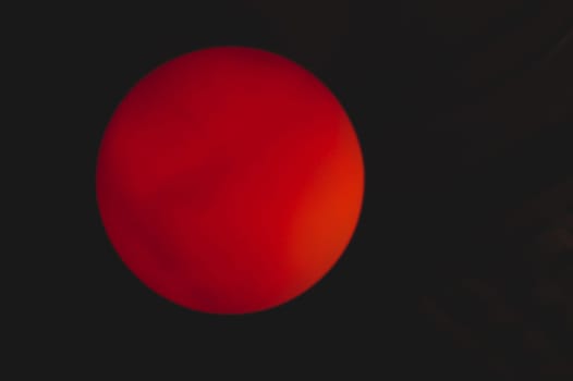 Glowing sphere in the dark. round template with color backlit