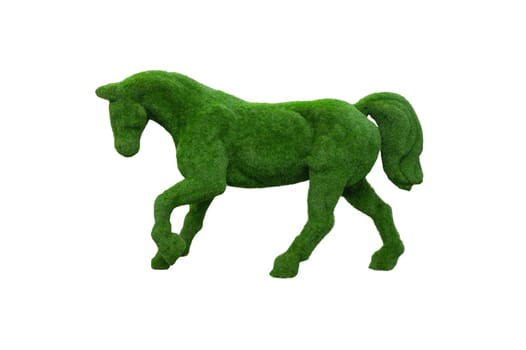 Horse shaped bush. shrub in a form of animal isolated on white. clip art