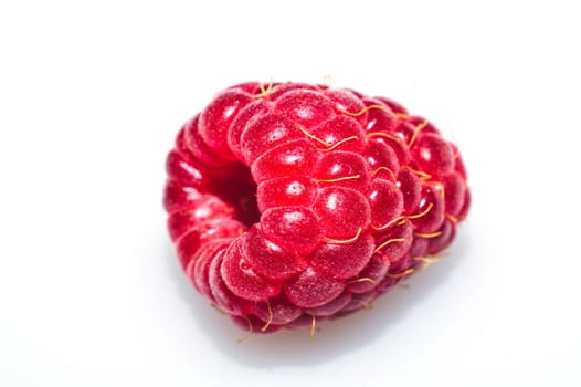 Fresh raspberry isolated on white. ripe raspberries. red berry macro clip art