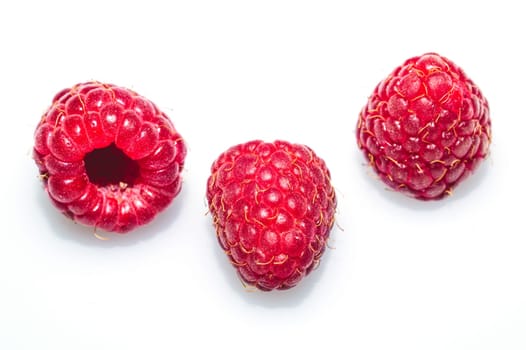 Fresh raspberry isolated on white. ripe raspberries. red berry macro clip art