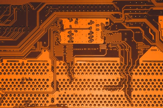 Electronic circuit board abstract background. computer motherboard close up. modern technologies. micro elements of computer with connections and traces. Intelligent technology