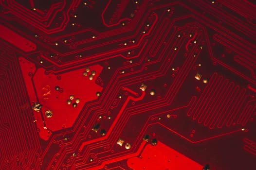 Electronic circuit board abstract background. computer motherboard close up. modern technologies. micro elements of computer with connections and traces. Intelligent technology