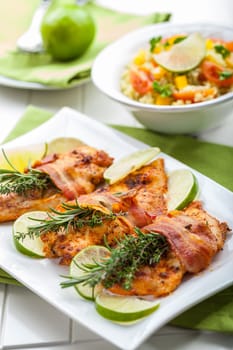 Chicken breast with herbs and couscous salad