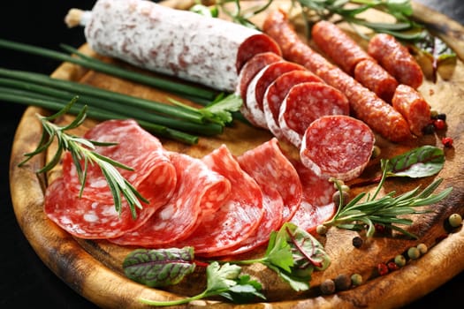 Antipasto and catering platter with different appetizers