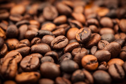 Roasted coffee beans as background