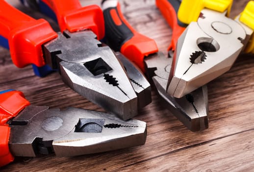 Close up Assorted Hand Work Tool Pliers