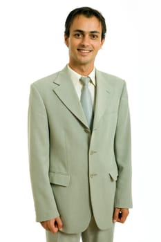 young business man portrait in white background