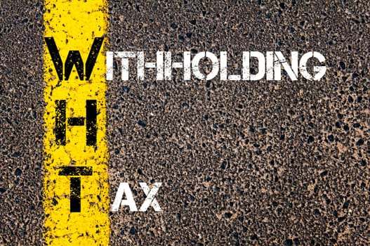 Business Acronym BMI - Body Mass Index..Yellow paint line on the road against asphalt background. Conceptual image