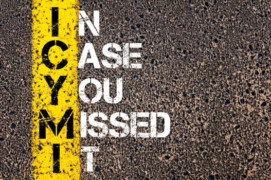 Business Acronym BMI - Body Mass Index..Yellow paint line on the road against asphalt background. Conceptual image