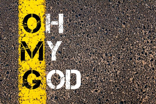 Business Acronym BMI - Body Mass Index..Yellow paint line on the road against asphalt background. Conceptual image