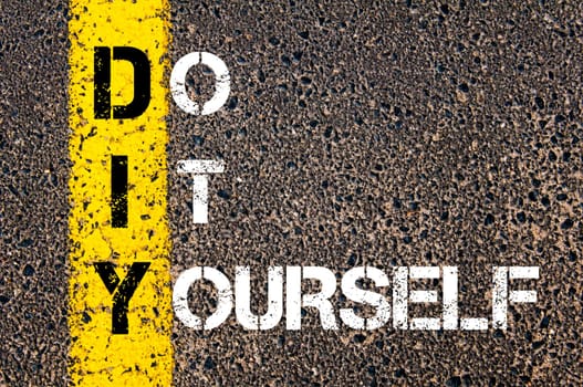 Business Acronym BMI - Body Mass Index..Yellow paint line on the road against asphalt background. Conceptual image