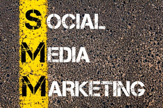 Business Acronym BMI - Body Mass Index..Yellow paint line on the road against asphalt background. Conceptual image