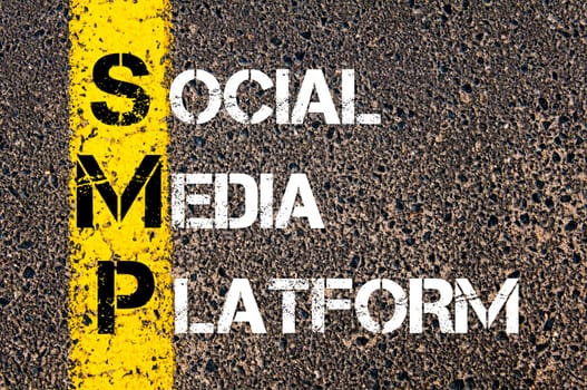 Business Acronym BMI - Body Mass Index..Yellow paint line on the road against asphalt background. Conceptual image