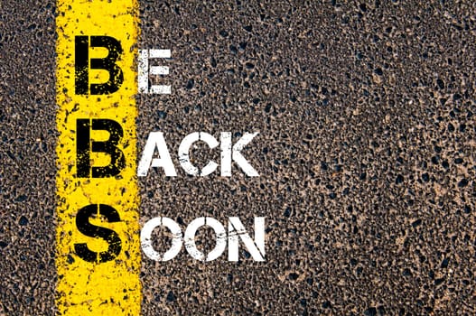 Business Acronym BMI - Body Mass Index..Yellow paint line on the road against asphalt background. Conceptual image