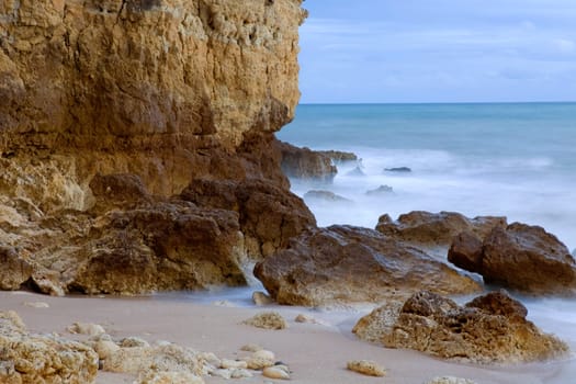 long exposure at the ocean in algarve, Portugal