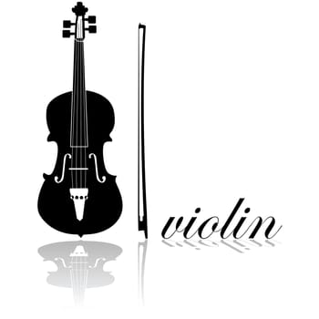 Icon showing a violin combined with the word 'violin' written in cursive mode