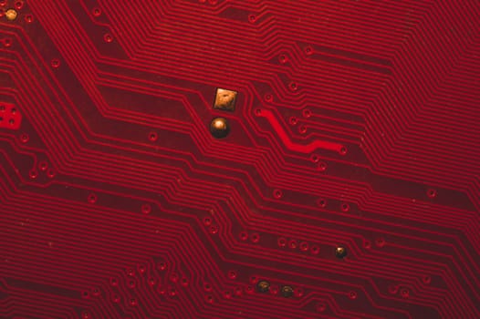 Circuit board abstract background. computer motherboard close up. modern technologies. micro elements of computer with connections and traces. Intelligent technology