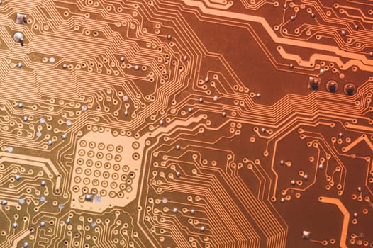 Electronic circuit board abstract background. computer motherboard close up. modern technologies. micro elements of computer with connections and traces. Intelligent technology