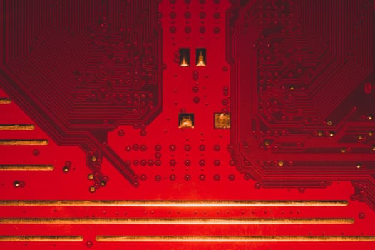 Electronic circuit board abstract background. computer hardware. motherboard close up. modern technologies. micro elements of computer with connections and traces. Intelligent technology