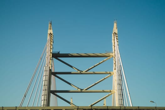 Detail of a bridge abstract background. view on the bridge part industrial background