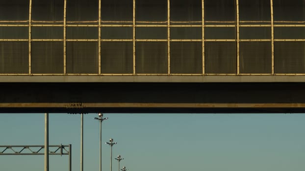 Detail of a bridge abstract background. view on the bridge part industrial background