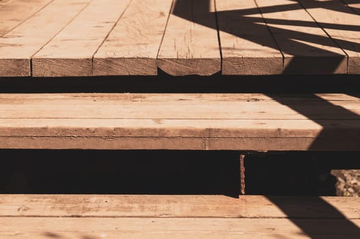 Wooden planked ladder. wood background