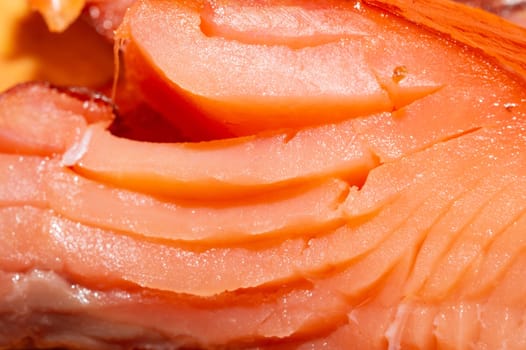 Red fish macro texture. smoked salmon. seafood close up