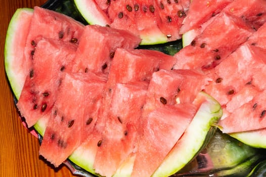 Watermelon pieces close up. fresh juicy fruit background