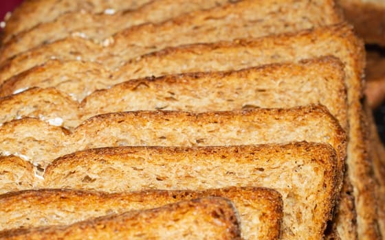 Sliced bread close up. baking background