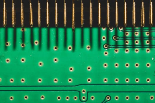 Electronic circuit board abstract background. computer motherboard close up. modern technologies. micro elements of computer with connections and traces. Intelligent technology