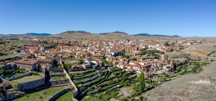 Panoramic view ofAgreda, with historical category of town, Spanish town in the province of Soria, in the autonomous community of Castilla y Leon