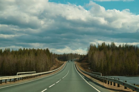 Beautiful road. asphalt highway background. landscape with long distance view