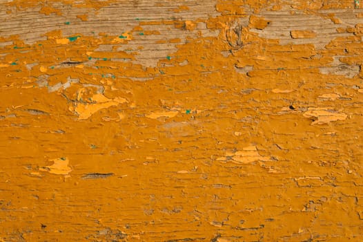 Shabby painted wood texture. old wooden background with peeling paint
