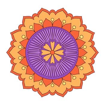 Doodle flower. Hand drawn graphic element. Boho and ethnic style mandala. Decorative art for birthday cards, wedding and baby shower invitations, scrapbooking etc. Vector illustration.