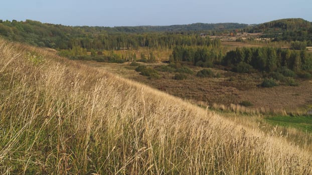 Countryside valley aerial view. autumn landscape