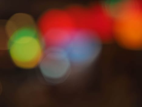 Colorful blur light hexagon bokeh background. Abstract Christmas festival defocused background.