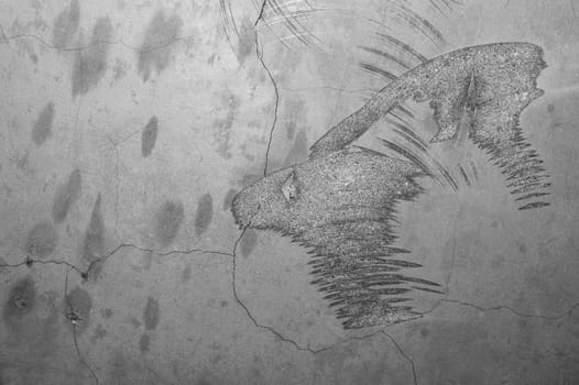 Concrete wall with cracks and scratches. abstract gray background with patterns. wall is ready for renovation works