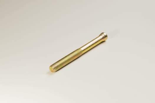 Steel screw on a white background. working tools