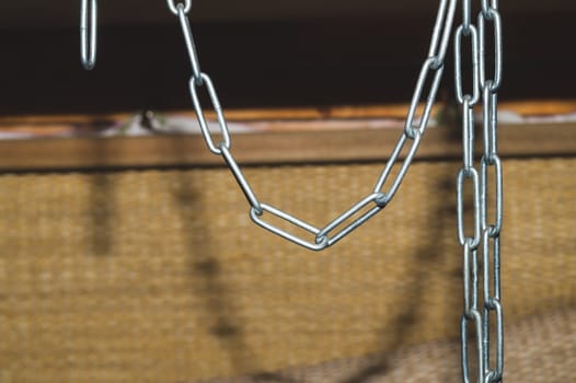 Industrial chains. hanging chain close up
