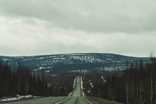 Mountain road. highway in mountains. long distance view